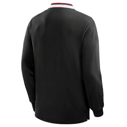 Sunderland Classic Long Sleeve Tipped Polo Shirt / Black / Mens