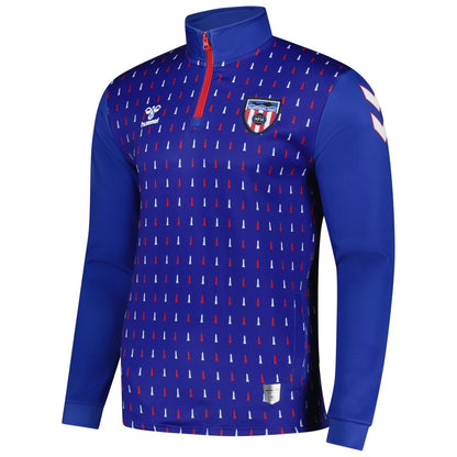 Sunderland Hummel Away Pre-Match Half Zip Sale - Blue