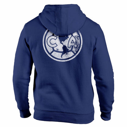 Club America 1863FC Wordmark Fleece Pullover Hoodie Discount - Navy