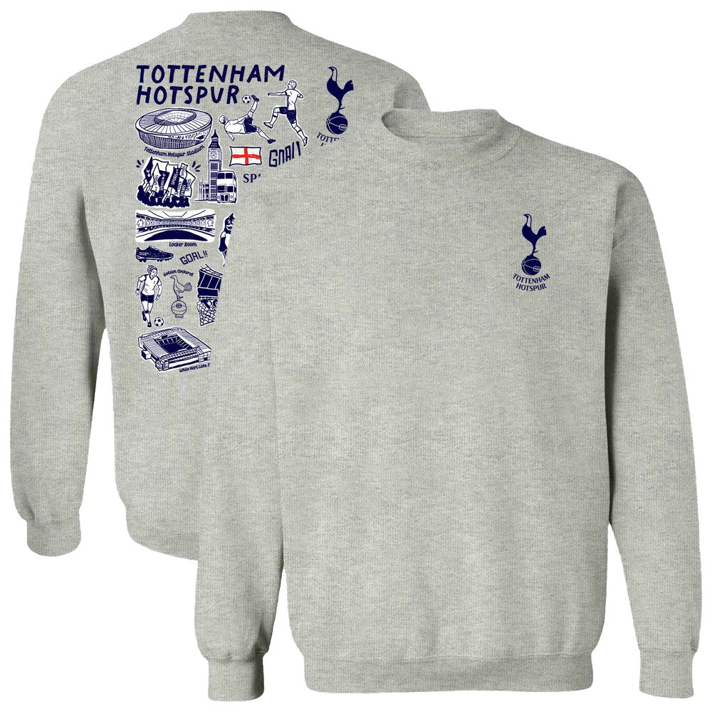 Tottenham Hotspur Vive La Fete Women's Impressions Artwork Pullover Sweatshirt  Sale - Gray