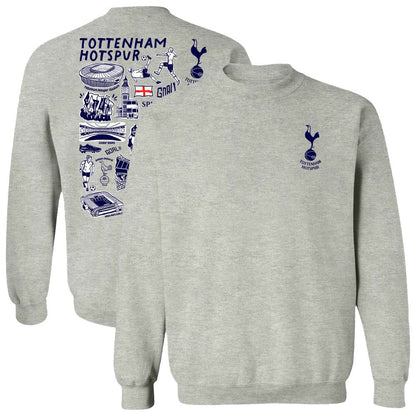 Tottenham Hotspur Vive La Fete Women's Impressions Artwork Pullover Sweatshirt  Sale - Gray