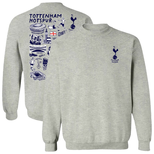 Tottenham Hotspur Vive La Fete Women's Impressions Artwork Pullover Sweatshirt  Sale - Gray