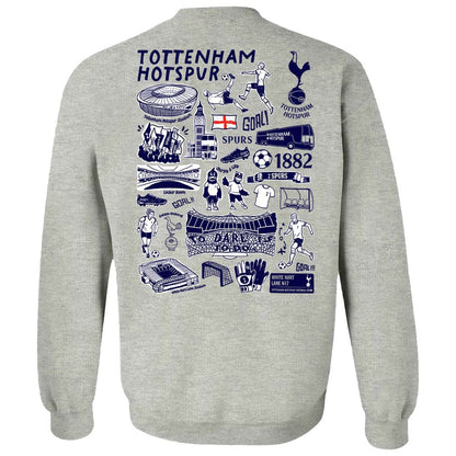Tottenham Hotspur Vive La Fete Women's Impressions Artwork Pullover Sweatshirt  Sale - Gray