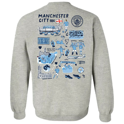 Manchester City Vive La Fete Women's Impressions Artwork Pullover Sweatshirt  Discount - Gray