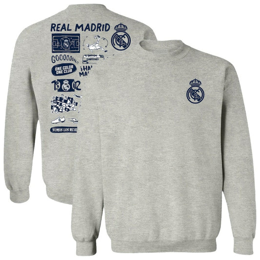 Real Madrid Vive La Fete Women's Impressions Artwork Pullover Sweatshirt  Discount - Gray