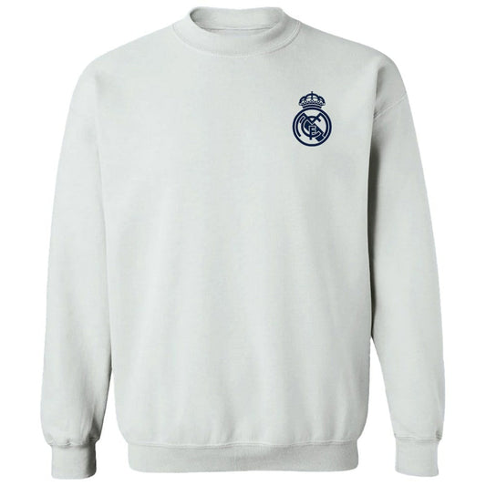 Real Madrid Vive La Fete Women's Impressions Artwork Pullover Sweatshirt  Discount - White