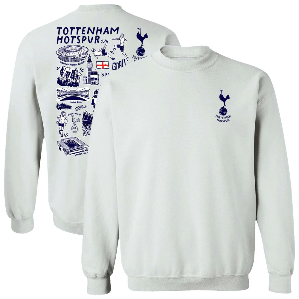 Tottenham Hotspur Vive La Fete Women's Impressions Artwork Pullover Sweatshirt  Sale - White