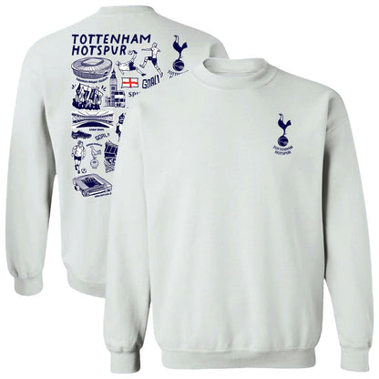 Tottenham Hotspur Vive La Fete Women's Impressions Artwork Pullover Sweatshirt  Sale - White