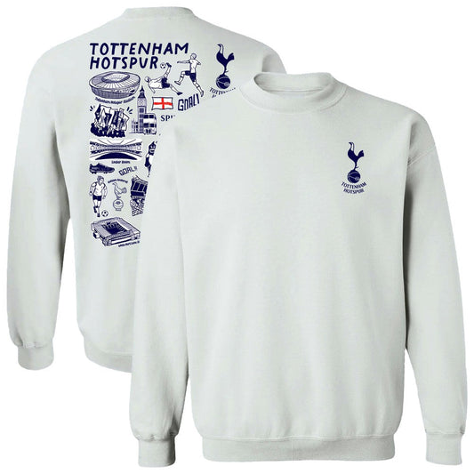 Tottenham Hotspur Vive La Fete Women's Impressions Artwork Pullover Sweatshirt  Sale - White