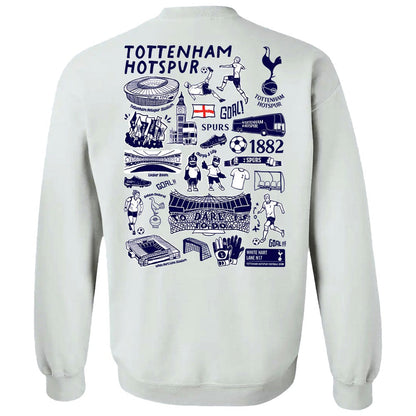 Tottenham Hotspur Vive La Fete Women's Impressions Artwork Pullover Sweatshirt  Sale - White