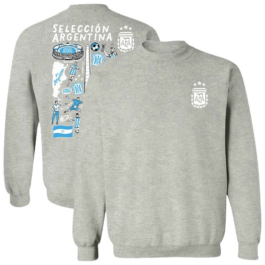 Argentina National Team Vive La Fete Women's Impressions Artwork Pullover Sweatshirt  for sale - Gray