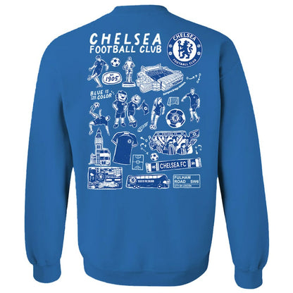Chelsea Vive La Fete Women's Impressions Artwork Pullover Sweatshirt  on sale - Blue