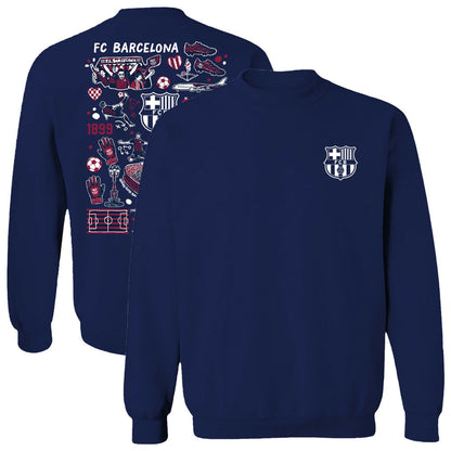 Barcelona Vive La Fete Women's Impressions Artwork Pullover Sweatshirt  on sale - Navy