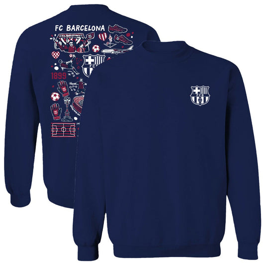 Barcelona Vive La Fete Women's Impressions Artwork Pullover Sweatshirt  on sale - Navy