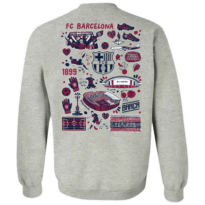 Barcelona Vive La Fete Women's Impressions Artwork Pullover Sweatshirt  on sale - Gray
