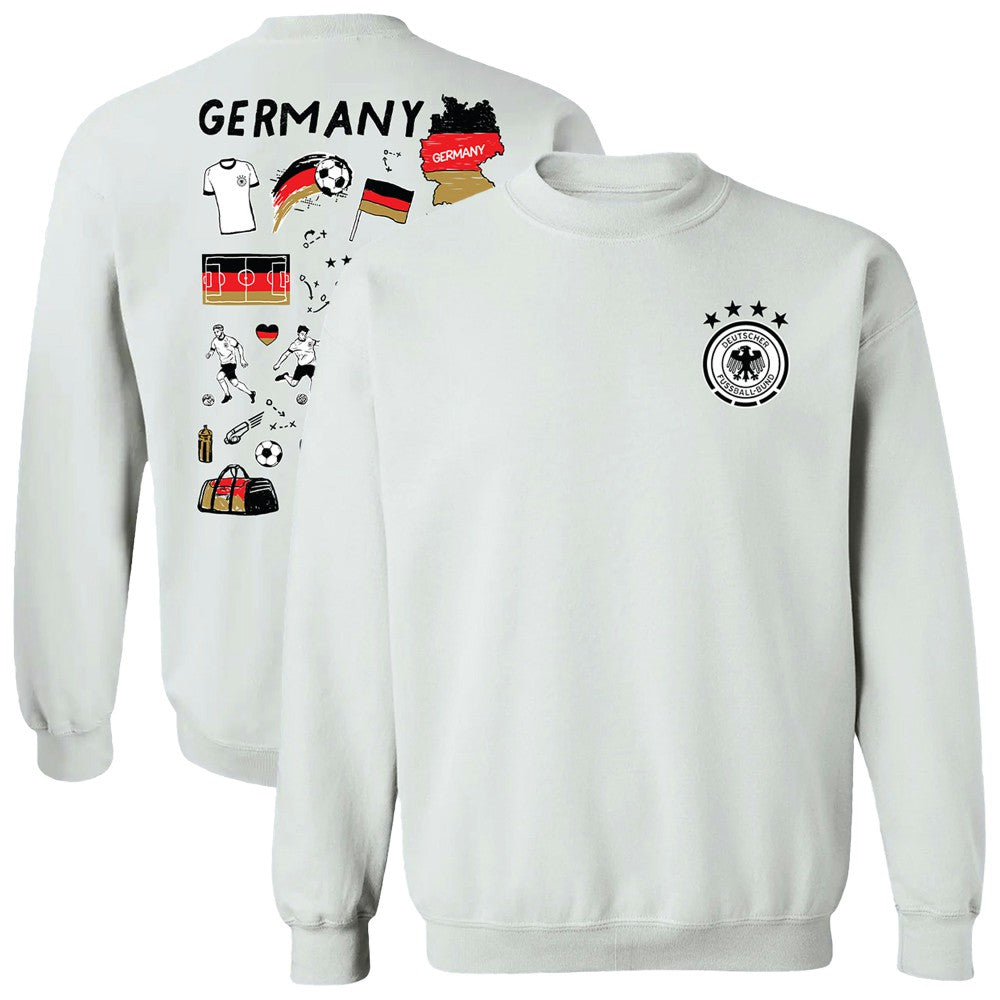 Germany National Team Vive La Fete Women's Impressions Artwork Pullover Sweatshirt  for sale - White