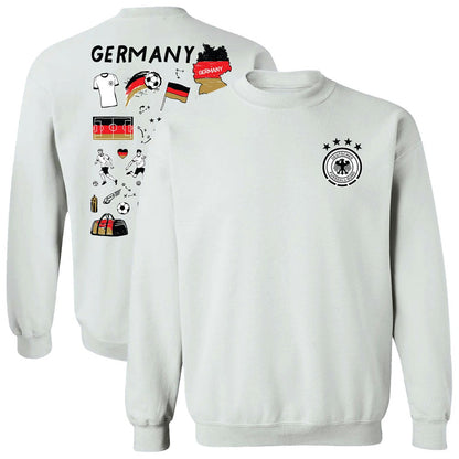 Germany National Team Vive La Fete Women's Impressions Artwork Pullover Sweatshirt  for sale - White
