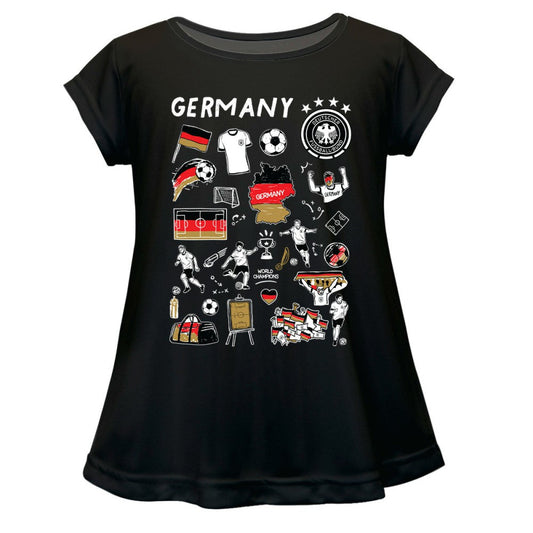 Germany National Team Vive La Fete Girls Youth  Impressions Artwork A-Line Top for sale - Black