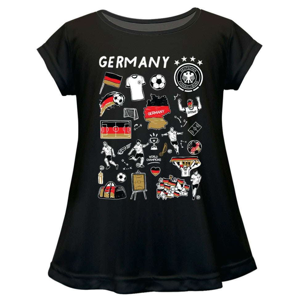 Germany National Team Vive La Fete Girls Toddler  Impressions Artwork A-Line Top for sale - Black