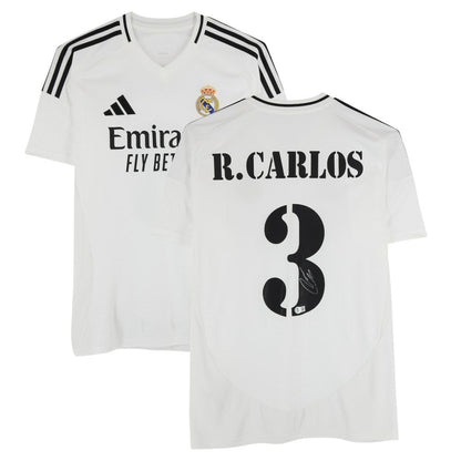 Roberto Carlos Real Madrid Autographed 2024-25 White Home Jersey Discount - BAS