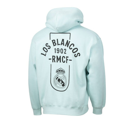Real Madrid Sport Design Sweden Streetwear Relaxed Pullover Hoodie Discount - Light Blue
