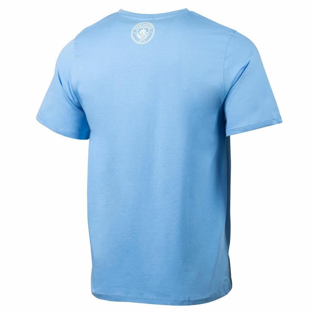 Manchester City Sport Design Sweden Relaxed Post Match Pocket T-Shirt Discount - Sky Blue