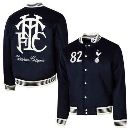 Tottenham Hotspur Sport Design Sweden Free Kick Wool Varsity Jacket Sale - Navy