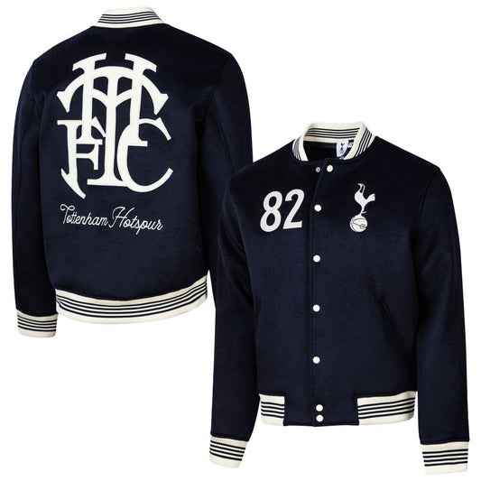 Tottenham Hotspur Sport Design Sweden Free Kick Wool Varsity Jacket Sale - Navy