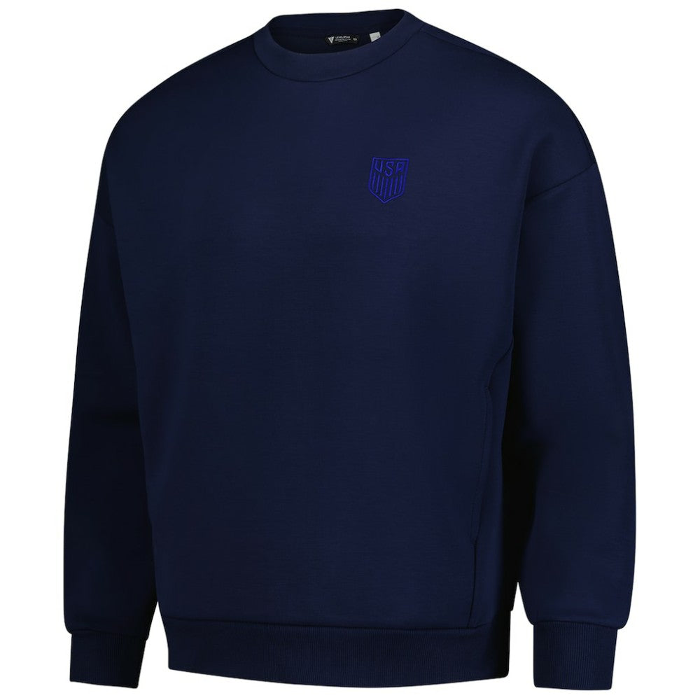 USMNT Levelwear Luxe Signature Lineage Tri-Blend Pullover Sweatshirt on sale - Navy