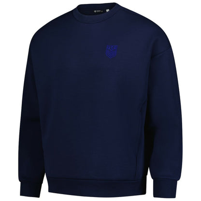 USMNT Levelwear Luxe Signature Lineage Tri-Blend Pullover Sweatshirt on sale - Navy