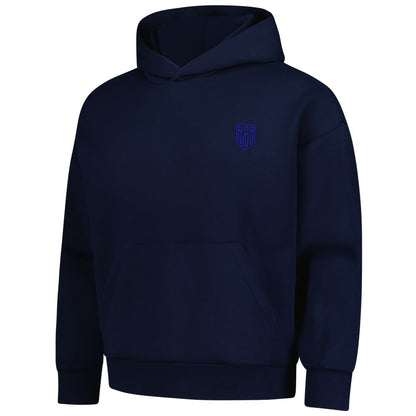 USMNT Levelwear Luxe Signature Tri-Blend Pullover Hoodie for sale - Navy