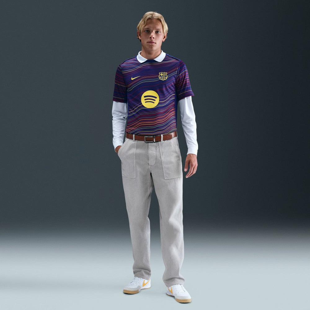 Barcelona Home 2025/26 Academy Pro Pre-Match Top on sale - Navy