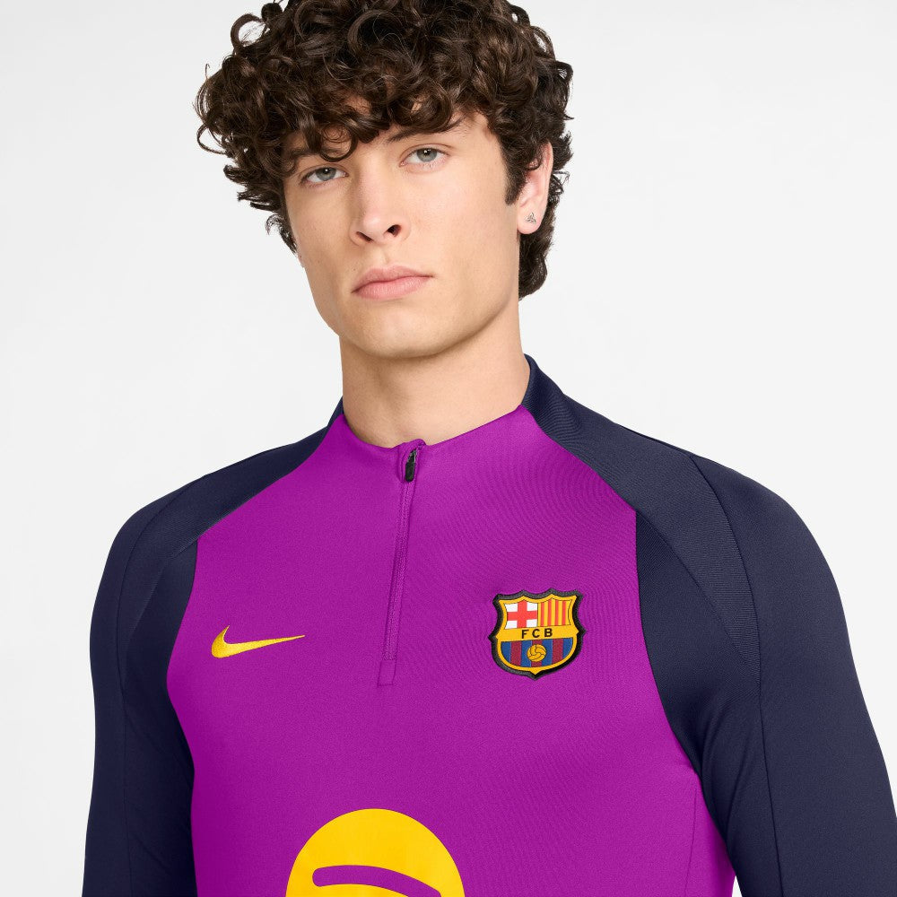 Barcelona 2025/26 Strike Drill Quarter-Zip Long Sleeve Dri-FIT Top on sale - Purple