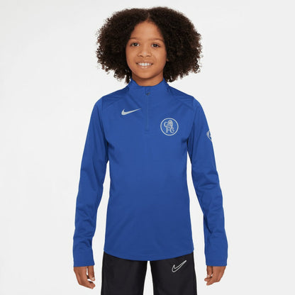 Chelsea Youth 2025/26 Strike Drill Quarter-Zip Dri-FIT Long Sleeve Top on sale - Blue