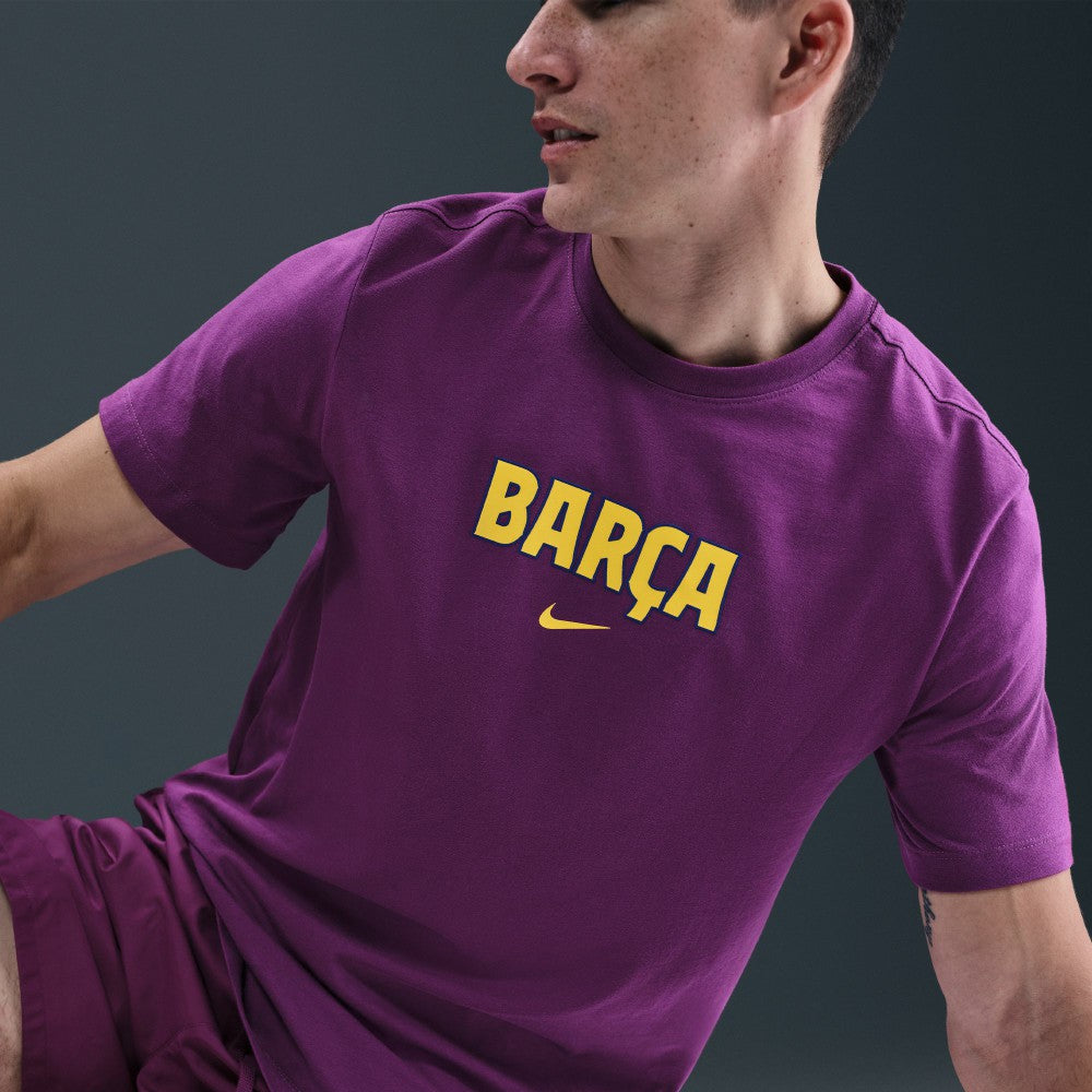 Barcelona 2025/26 Wordmark T-Shirt on sale - Purple