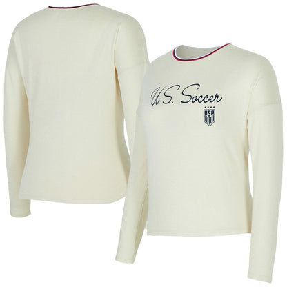 USWNT Concepts Sport Women's Kaki Hacci Knit Pullover Sweatshirt on sale - Cream