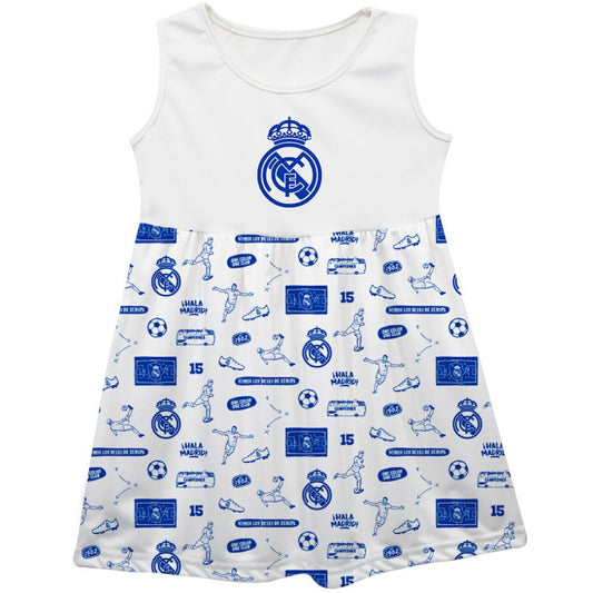 Real Madrid Vive La Fete Girls Infant Impressions Artwork Tank Top Dress Discount - White/Blue