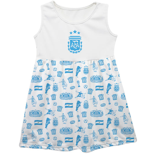 Argentina National Team Vive La Fete Girls Infant Impressions Artwork Tank Top Dress for sale - White