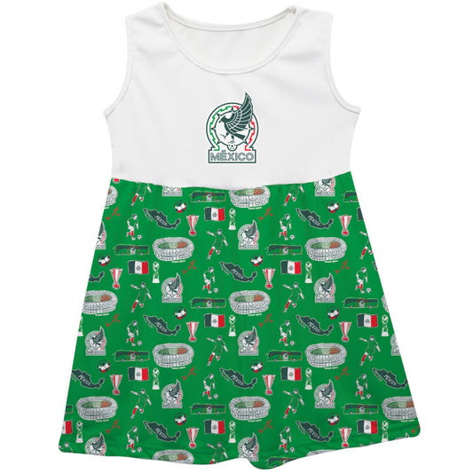 Mexico National Team Vive La Fete Girls Toddler Impressions Artwork Tank Top Dress for sale - Green