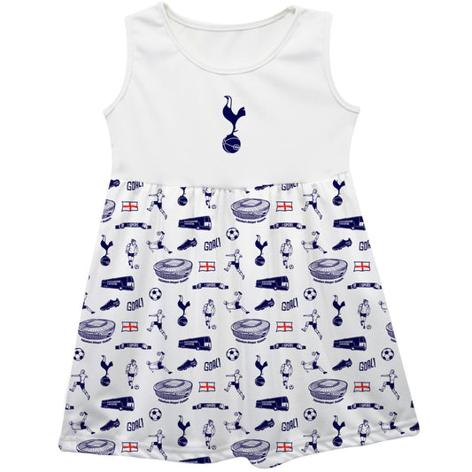 Tottenham Hotspur Vive La Fete Girls Toddler Impressions Artwork Tank Top Dress Sale - White
