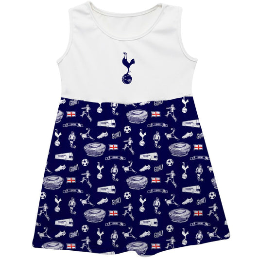 Tottenham Hotspur Vive La Fete Girls Toddler Impressions Artwork Tank Top Dress Sale - Navy