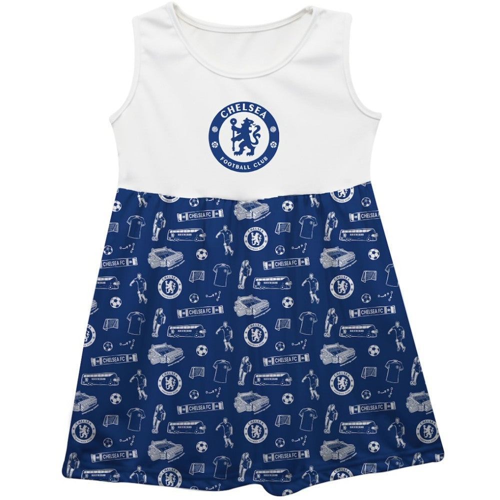 Chelsea Vive La Fete Girls Toddler Impressions Artwork Tank Top Dress Discount - Navy