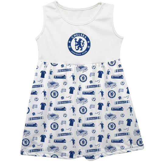 Chelsea Vive La Fete Girls Toddler Impressions Artwork Tank Top Dress Discount - White