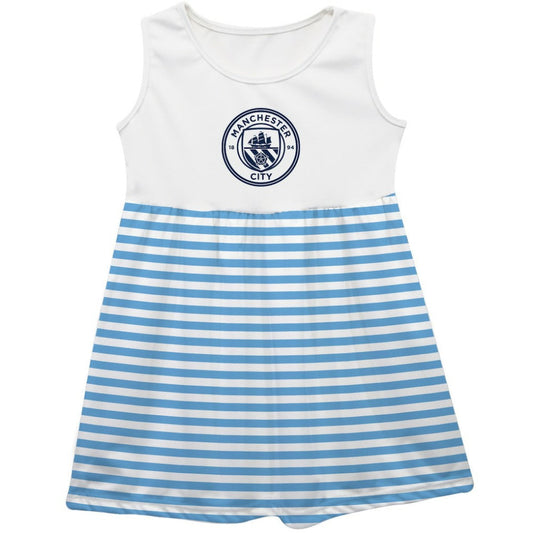 Manchester City Vive La Fete Girls Toddler Striped Tank Top Dress Discount - Sky Blue