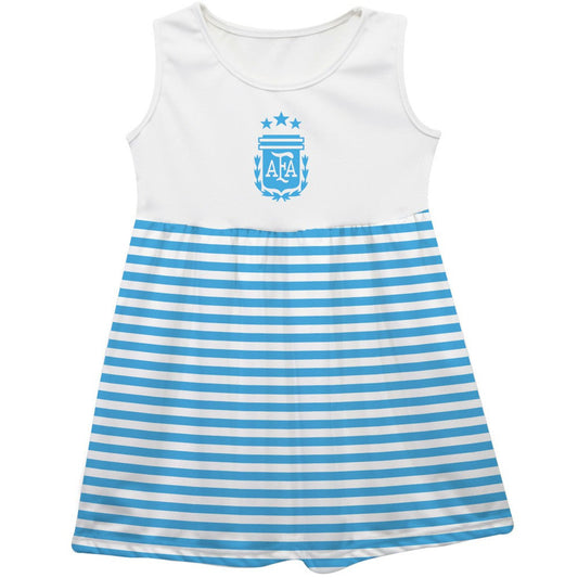 Argentina National Team Vive La Fete Girls Youth Striped Tank Top Dress for sale - Light Blue