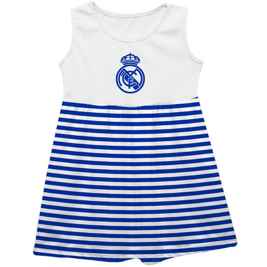 Real Madrid Vive La Fete Girls Youth Striped Tank Top Dress Discount - Royal