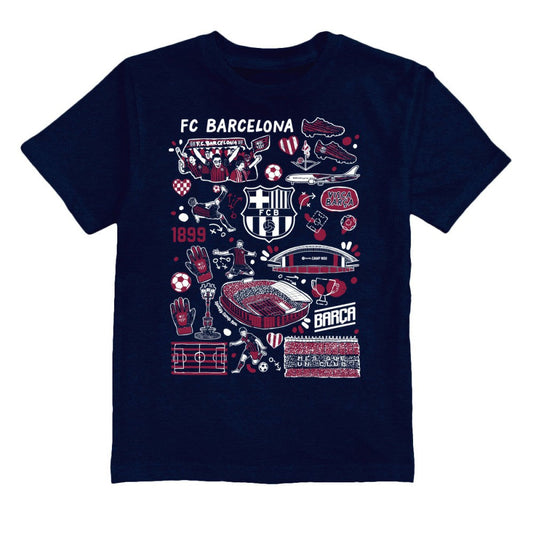 Barcelona Vive La Fete Toddler Impressions Artwork T-Shirt on sale - Navy