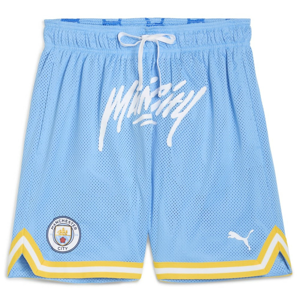 Manchester City 2025 FIFA Club World Cup Hoops Reversible Shorts Discount - Light Blue
