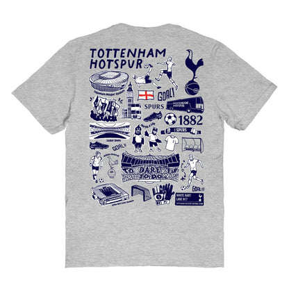 Tottenham Hotspur Vive La Fete Women's Impressions Artwork T-Shirt Sale - Heather Gray