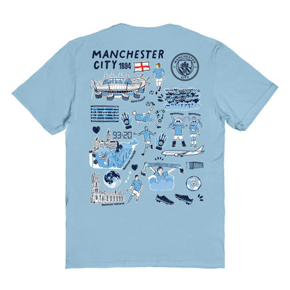Manchester City Vive La Fete Women's Impressions Artwork T-Shirt Discount - Sky Blue